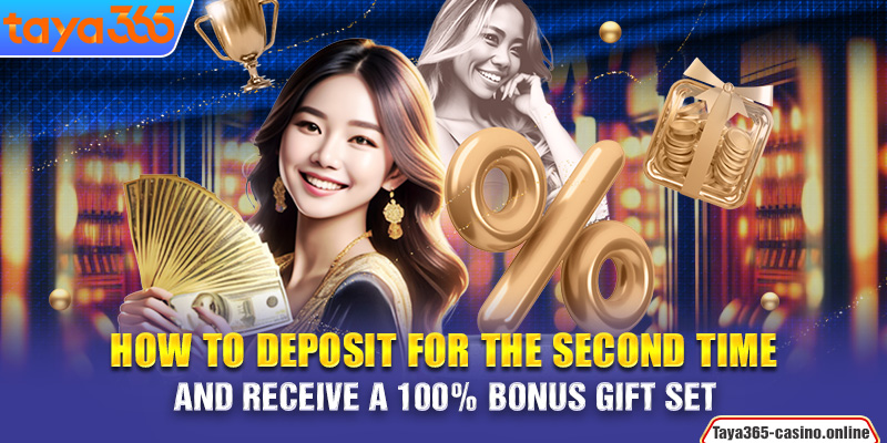How to deposit for the second time and receive a 100% bonus gift set  